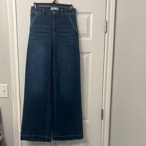 Elegant Dark Blue Flare Jeans